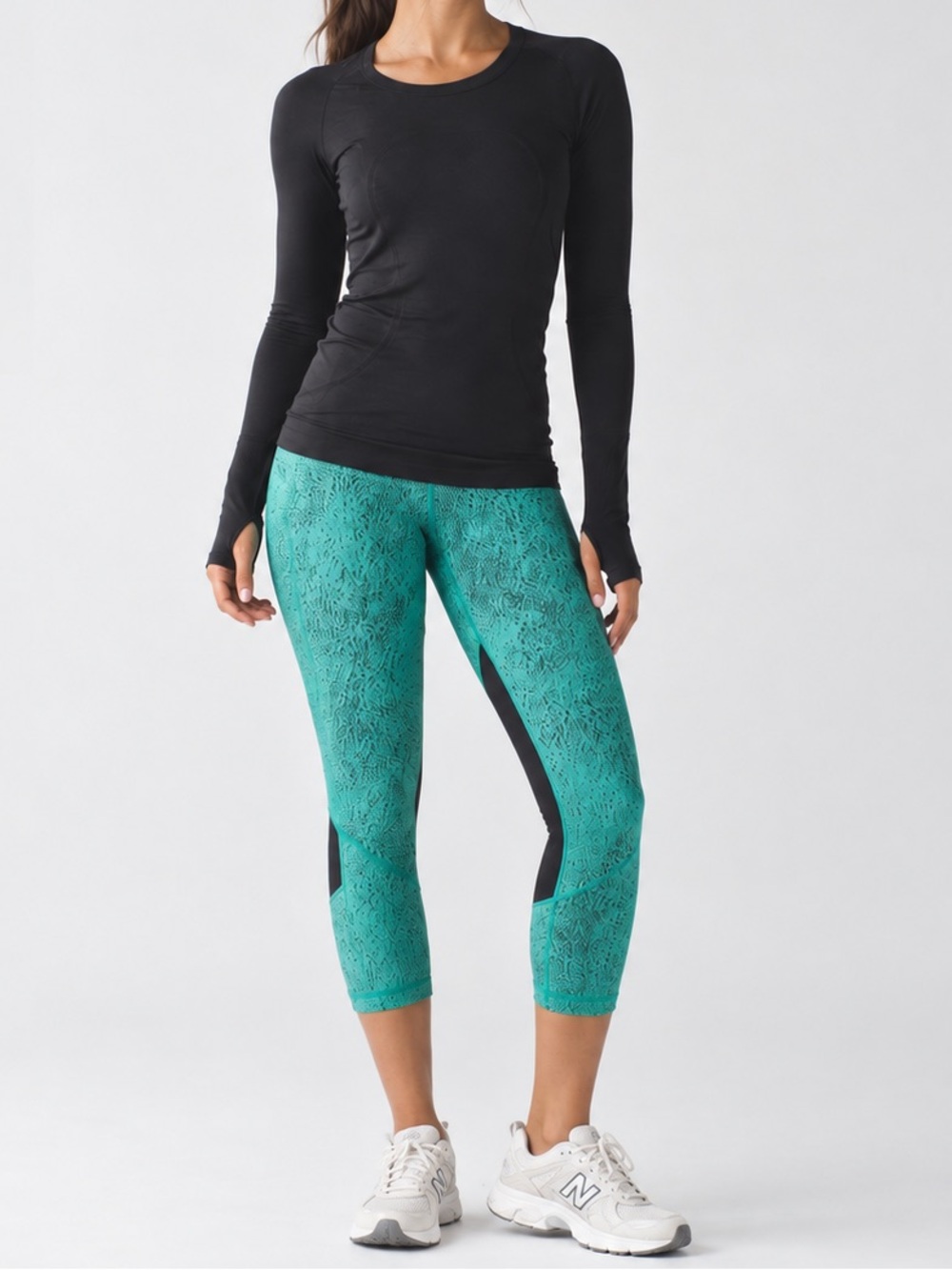 Lululemon Pace Rival Crop Jacquard Green Size 6
